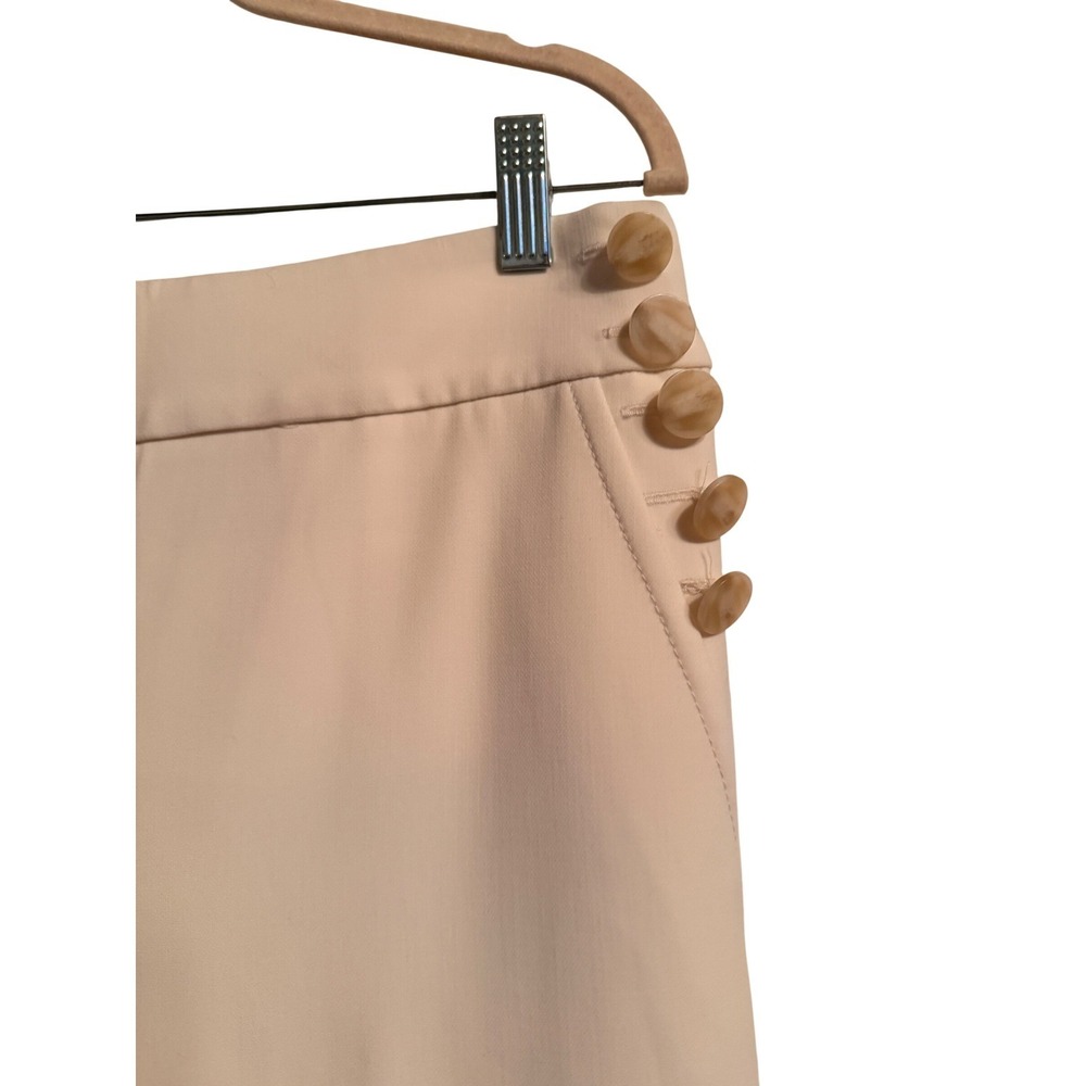 Old Money Neutral  Talbots Greenwich Wide Leg Pants Cream Sailor Trousers Sz 8 - Picture 10 of 13